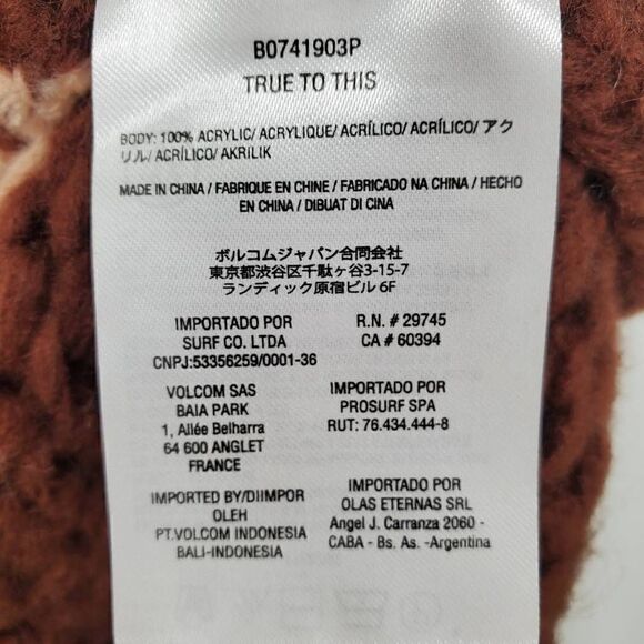 Volcom Women's Chunky Striped Classy Time Sweater Black White Brown‎ Size 16W/16 - Picture 7 of 8